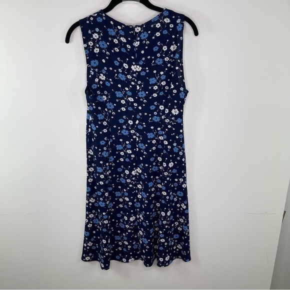 Michael Michael Kors Blue Florals Short Sleeve Silhouette Ruffle Dress small - Picture 5 of 5